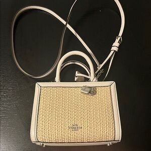 Coach Cream and Tan Crossbody Bag